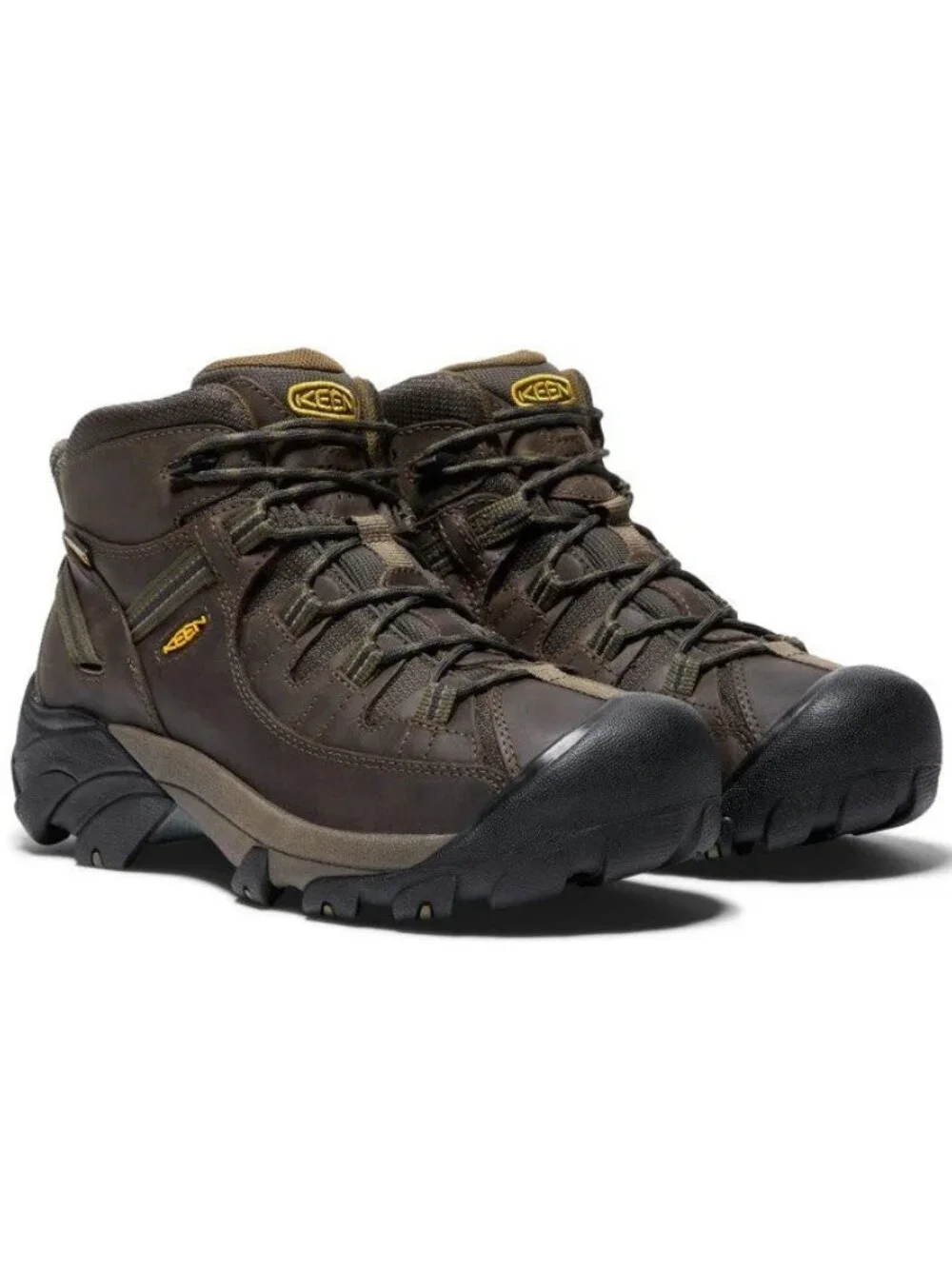 KEEN Men's Targhee Ii Mid Wide Hiking Boot, Canteen/Dark Olive, 11 W US